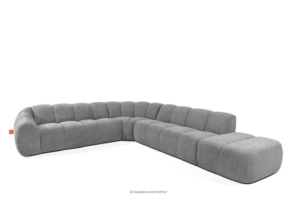 FLAVA Modułowy narożnik curve w stylu retro modern prawy jasny popielaty jasny popielaty - zdjęcie 2