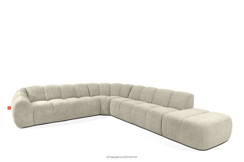 FLAVA Modułowy narożnik curve w stylu retro modern prawy ecru ecru - zdjęcie 2