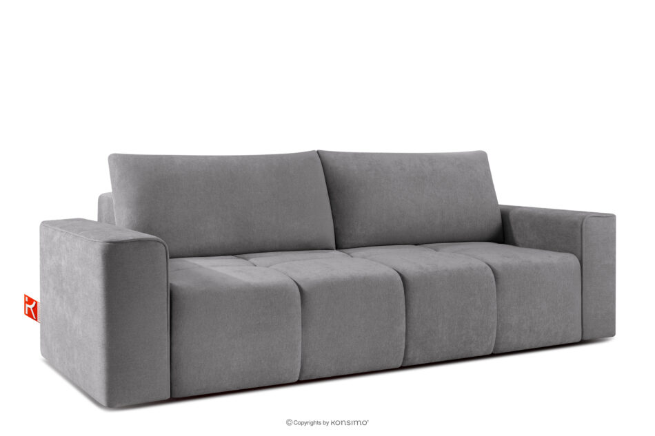 LIGULA Nowoczesna sofa rozkładana w tkaninie szenilowej jasny szary jasny szary - zdjęcie 2