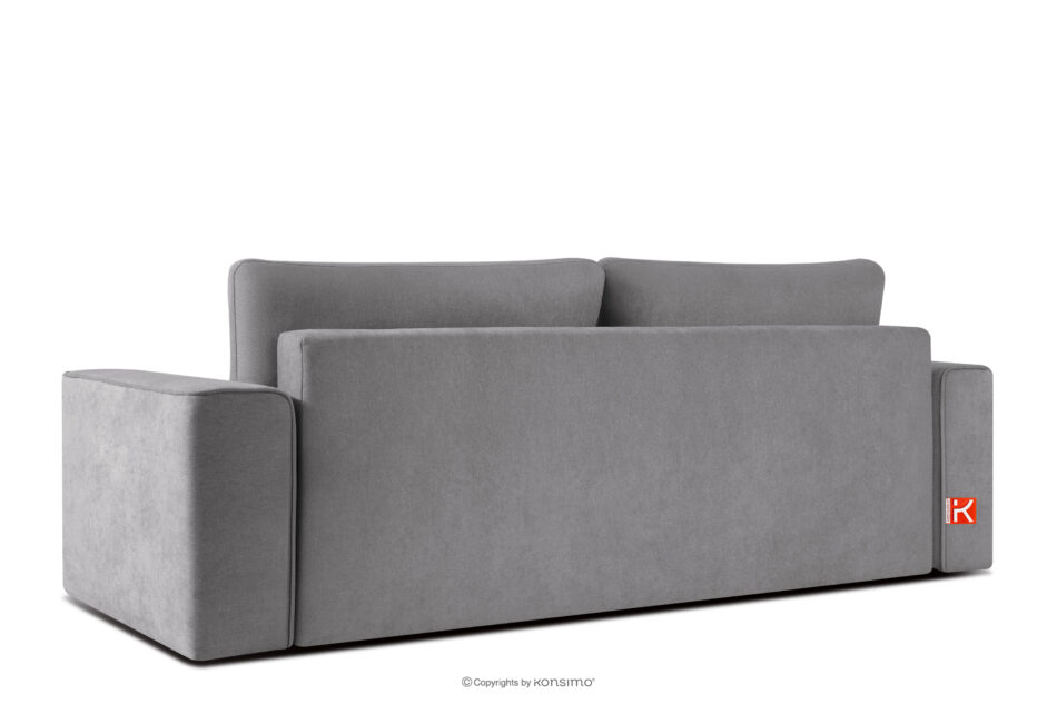 LIGULA Nowoczesna sofa rozkładana w tkaninie szenilowej jasny szary jasny szary - zdjęcie 3