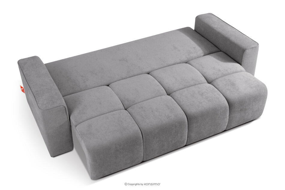 LIGULA Nowoczesna sofa rozkładana w tkaninie szenilowej jasny szary jasny szary - zdjęcie 4