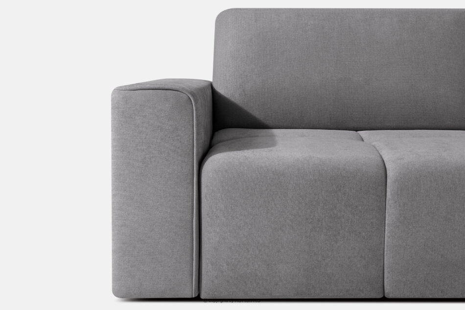 LIGULA Nowoczesna sofa rozkładana w tkaninie szenilowej jasny szary jasny szary - zdjęcie 6