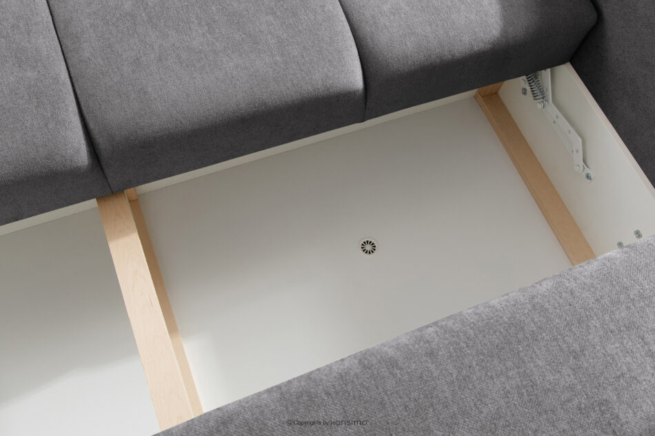 LIGULA Nowoczesna sofa rozkładana w tkaninie szenilowej jasny szary jasny szary - zdjęcie 11