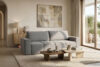 LIGULA Nowoczesna sofa rozkładana w tkaninie szenilowej jasny szary jasny szary - zdjęcie 16