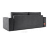 LIGULA Nowoczesna sofa rozkładana w tkaninie szenilowej ciemny szary ciemny szary - zdjęcie 4