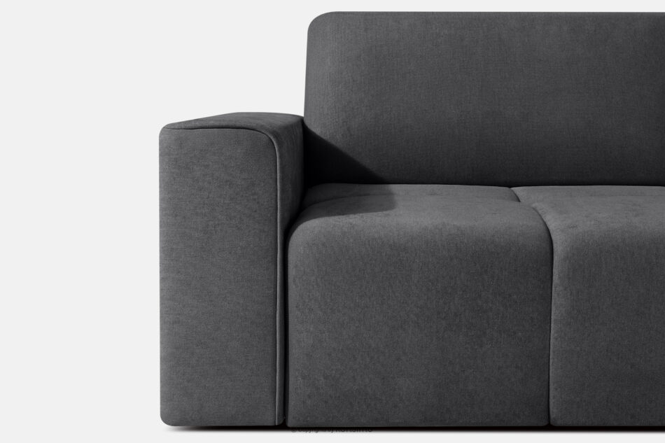 LIGULA Nowoczesna sofa rozkładana w tkaninie szenilowej ciemny szary ciemny szary - zdjęcie 6