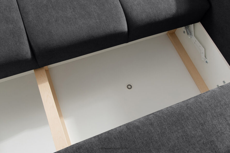 LIGULA Nowoczesna sofa rozkładana w tkaninie szenilowej ciemny szary ciemny szary - zdjęcie 11