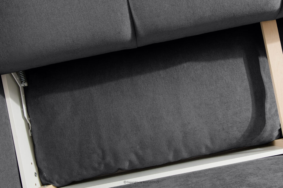 LIGULA Nowoczesna sofa rozkładana w tkaninie szenilowej ciemny szary ciemny szary - zdjęcie 12