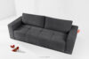 LIGULA Nowoczesna sofa rozkładana w tkaninie szenilowej ciemny szary ciemny szary - zdjęcie 2