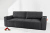 LIGULA Nowoczesna sofa rozkładana w tkaninie szenilowej ciemny szary ciemny szary - zdjęcie 15