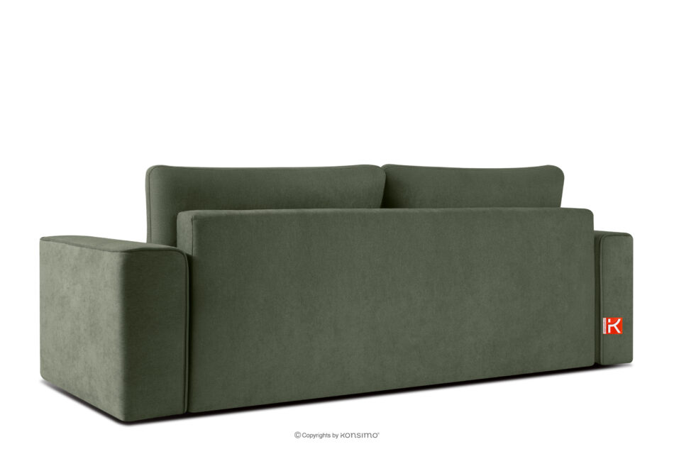 LIGULA Nowoczesna sofa rozkładana w tkaninie szenilowej ciemny zielony ciemny zielony - zdjęcie 3