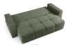 LIGULA Nowoczesna sofa rozkładana w tkaninie szenilowej ciemny zielony ciemny zielony - zdjęcie 5