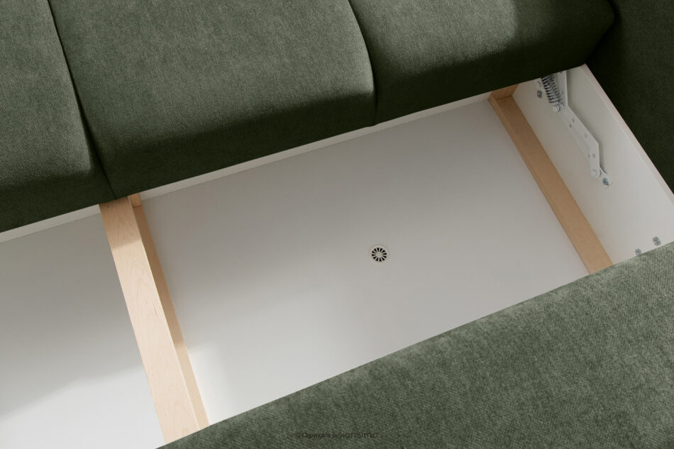 LIGULA Nowoczesna sofa rozkładana w tkaninie szenilowej ciemny zielony ciemny zielony - zdjęcie 10