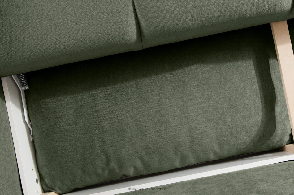 LIGULA Nowoczesna sofa rozkładana w tkaninie szenilowej ciemny zielony ciemny zielony - zdjęcie 12