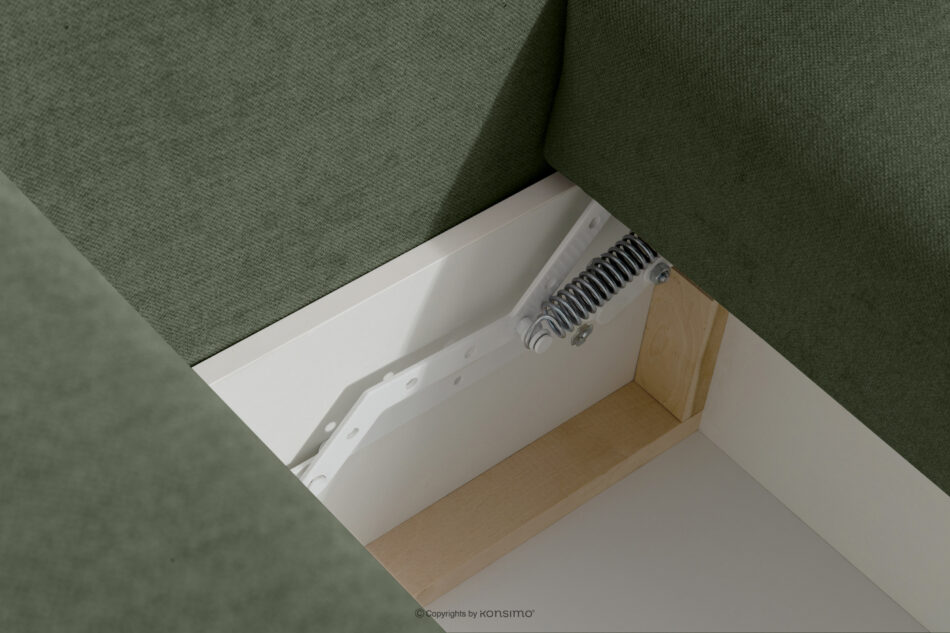 LIGULA Nowoczesna sofa rozkładana w tkaninie szenilowej ciemny zielony ciemny zielony - zdjęcie 13