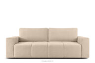 Nowoczesna sofa rozkładana w tkaninie szenilowej jasny beżowy