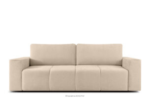 LIGULA, https://konsimo.pl/kolekcja/ligula/ Nowoczesna sofa rozkładana w tkaninie szenilowej jasny beżowy jasny beżowy - zdjęcie