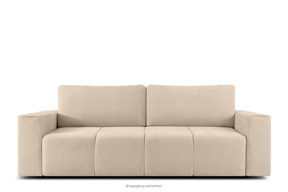 LIGULA Nowoczesna sofa rozkładana w tkaninie szenilowej jasny beżowy jasny beżowy - zdjęcie 0