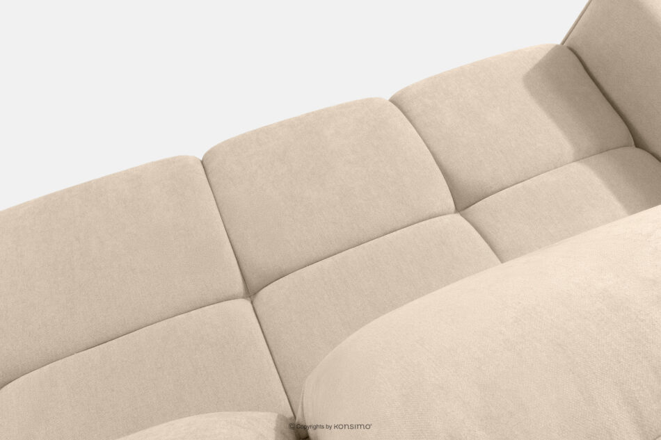 LIGULA Nowoczesna sofa rozkładana w tkaninie szenilowej jasny beżowy jasny beżowy - zdjęcie 5