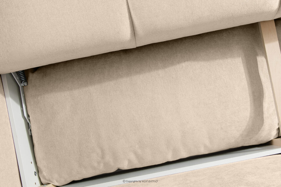 LIGULA Nowoczesna sofa rozkładana w tkaninie szenilowej jasny beżowy jasny beżowy - zdjęcie 12