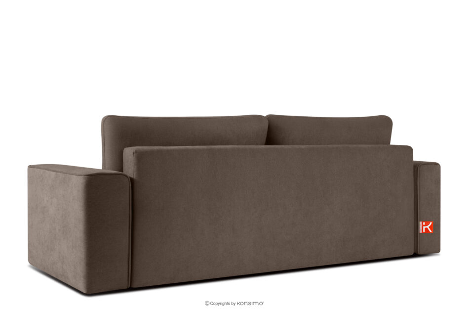 LIGULA Nowoczesna sofa rozkładana w tkaninie szenilowej brązowy brązowy - zdjęcie 3