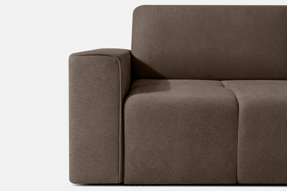 LIGULA Nowoczesna sofa rozkładana w tkaninie szenilowej brązowy brązowy - zdjęcie 6