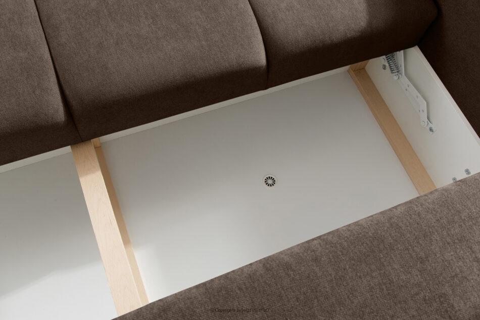LIGULA Nowoczesna sofa rozkładana w tkaninie szenilowej brązowy brązowy - zdjęcie 11