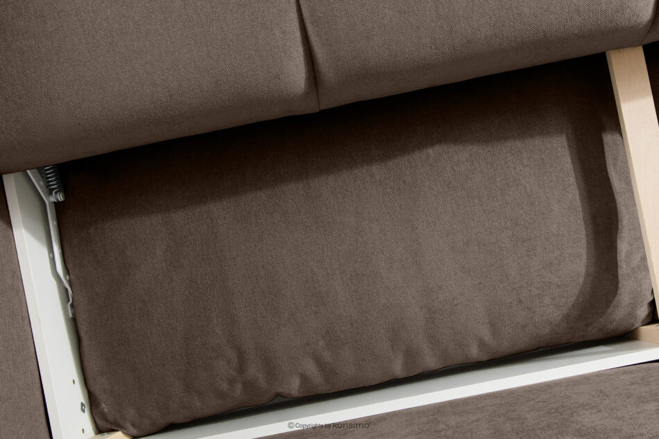 LIGULA Nowoczesna sofa rozkładana w tkaninie szenilowej brązowy brązowy - zdjęcie 12