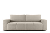 Nowoczesna sofa rozkładana w tkaninie szenilowej szarobeżowy