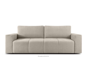LIGULA, https://konsimo.pl/kolekcja/ligula/ Nowoczesna sofa rozkładana w tkaninie szenilowej szarobeżowy szarobeżowy - zdjęcie