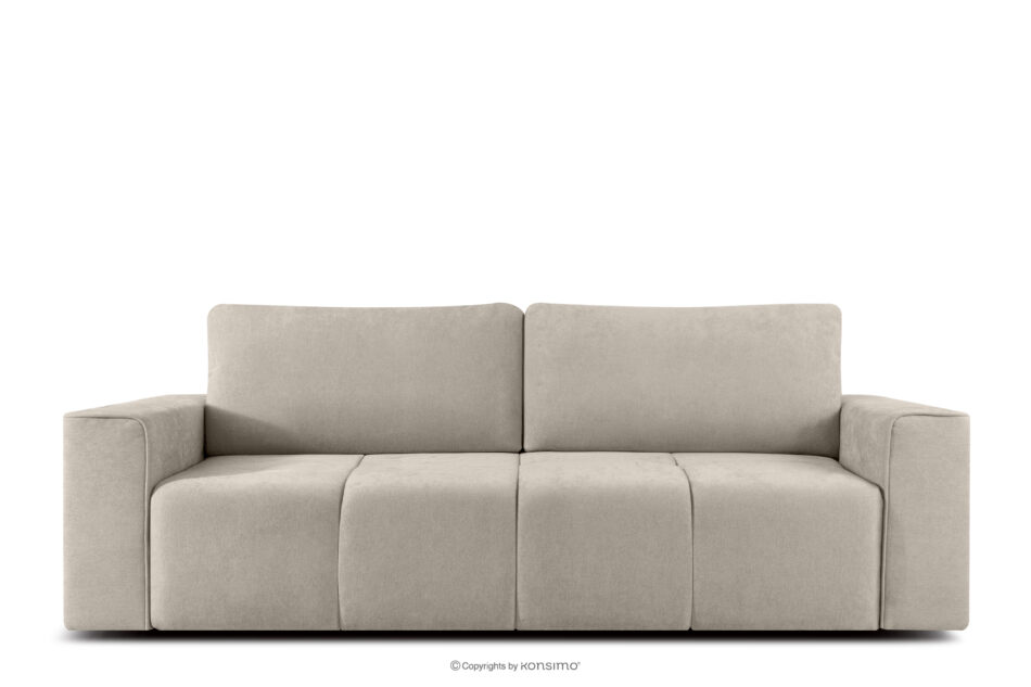 LIGULA Nowoczesna sofa rozkładana w tkaninie szenilowej szarobeżowy szarobeżowy - zdjęcie 0