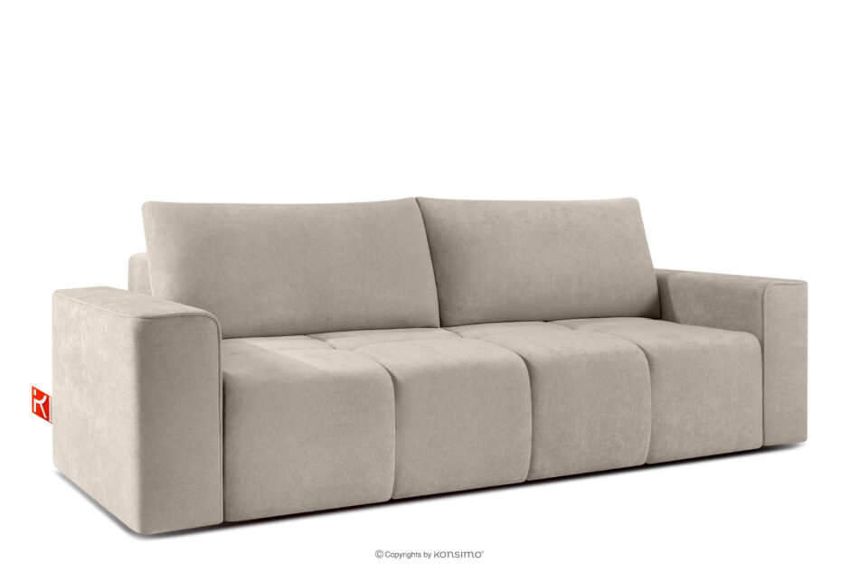 LIGULA Nowoczesna sofa rozkładana w tkaninie szenilowej szarobeżowy szarobeżowy - zdjęcie 2