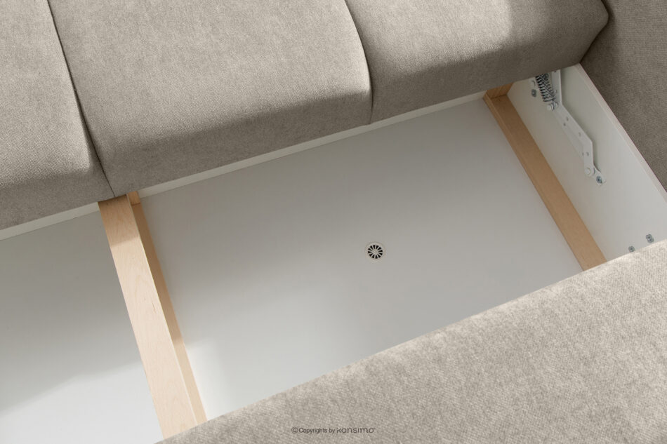 LIGULA Nowoczesna sofa rozkładana w tkaninie szenilowej szarobeżowy szarobeżowy - zdjęcie 11