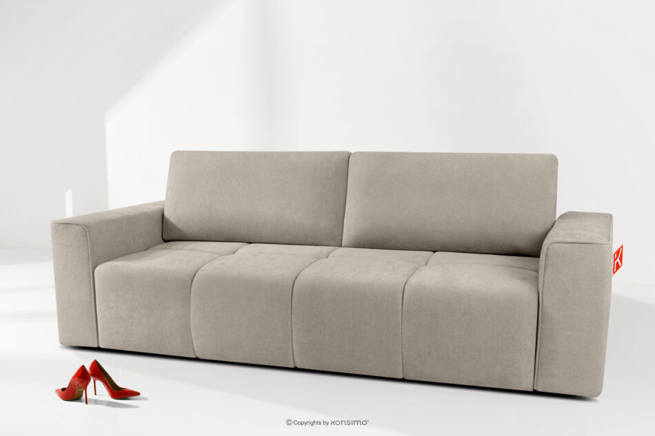 LIGULA Nowoczesna sofa rozkładana w tkaninie szenilowej szarobeżowy szarobeżowy - zdjęcie 14