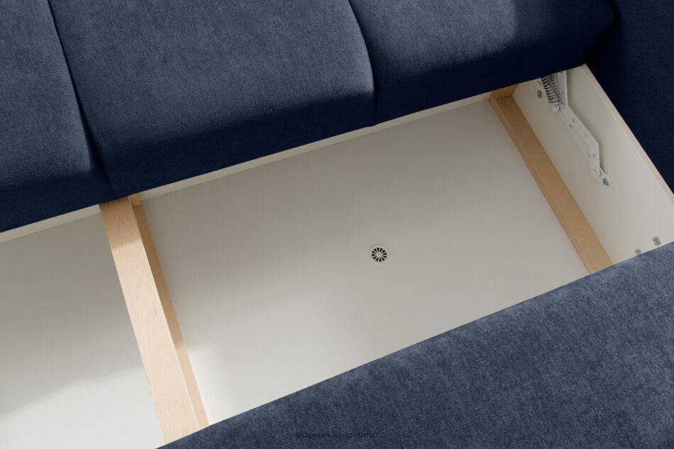 LIGULA Nowoczesna sofa rozkładana w tkaninie szenilowej granatowy granatowy - zdjęcie 11