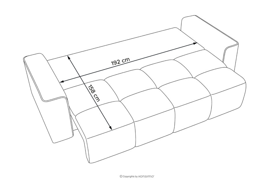 LIGULA Nowoczesna sofa rozkładana w tkaninie szenilowej granatowy granatowy - zdjęcie 17