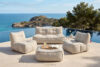 LOVIA Miękka sofa ogrodowa w tkaninie plecionej outdoorowej ciemny szary/biały ciemny szary/biały - zdjęcie 21