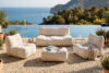LOVIA Wygodna sofa ogrodowa w tkaninie plecionej outdoorowej czerwony/biały czerwony/biały - zdjęcie 21