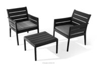 Zestaw mebli ogrodowych polipropylen 2x krzesło, stolik kawowy antracytowy/szary