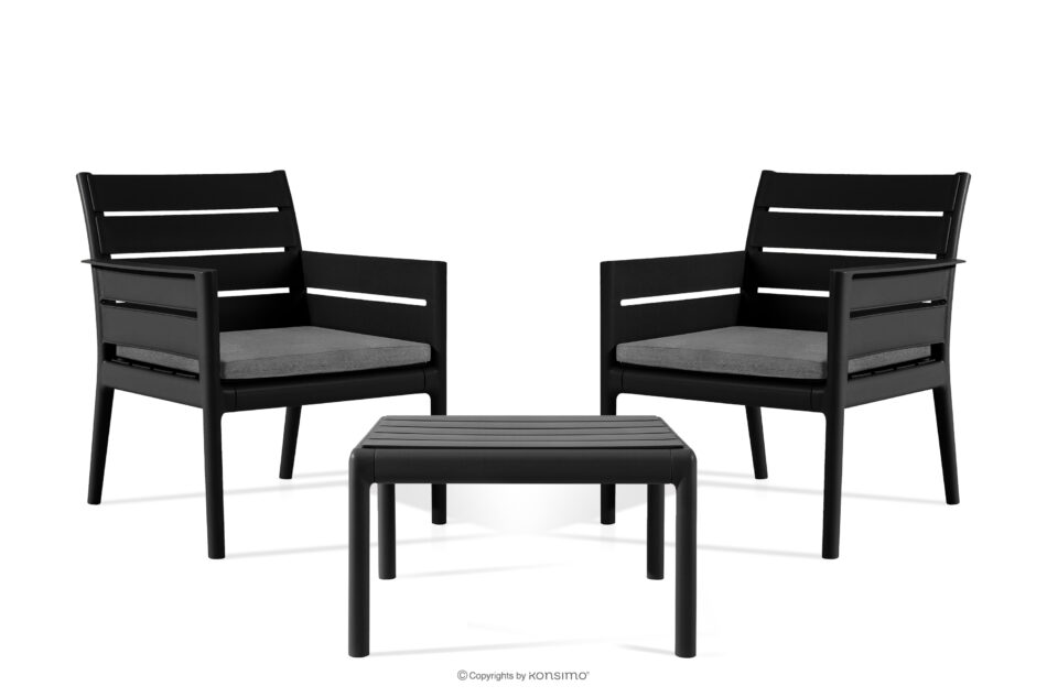MITTU Zestaw mebli ogrodowych polipropylen 2x krzesło, stolik kawowy antracytowy/szary antracytowy/szary - zdjęcie 2