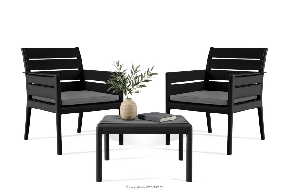 MITTU Zestaw mebli ogrodowych polipropylen 2x krzesło, stolik kawowy antracytowy/szary antracytowy/szary - zdjęcie 19