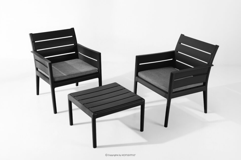 MITTU Zestaw mebli ogrodowych polipropylen 2x krzesło, stolik kawowy antracytowy/szary antracytowy/szary - zdjęcie 20
