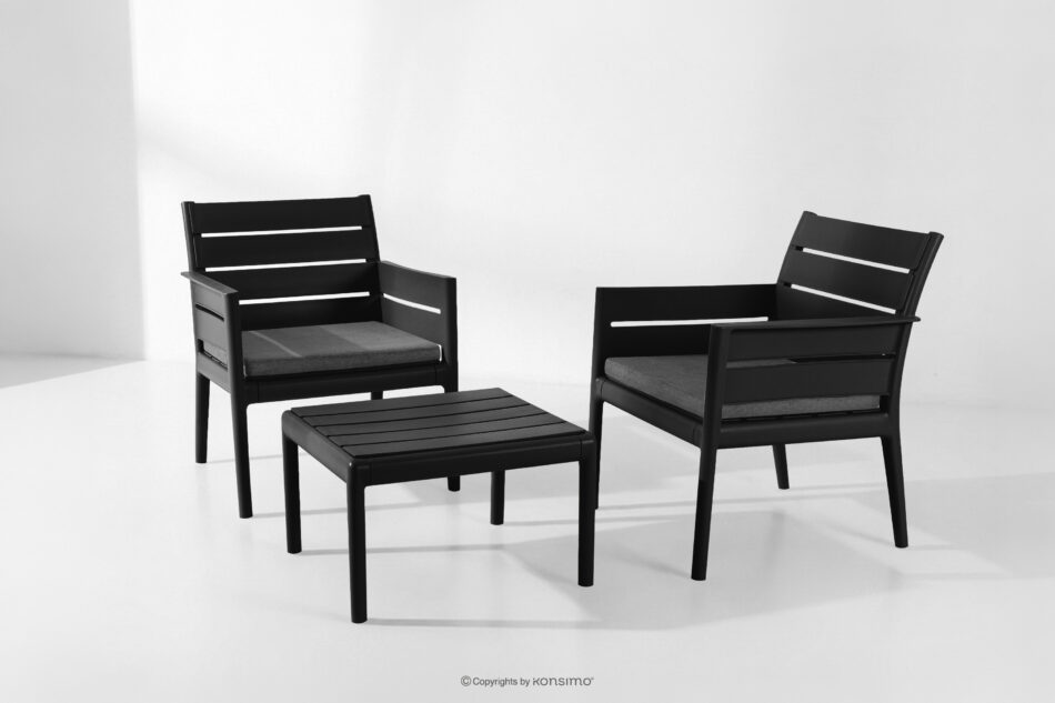 MITTU Zestaw mebli ogrodowych polipropylen 2x krzesło, stolik kawowy antracytowy/szary antracytowy/szary - zdjęcie 21