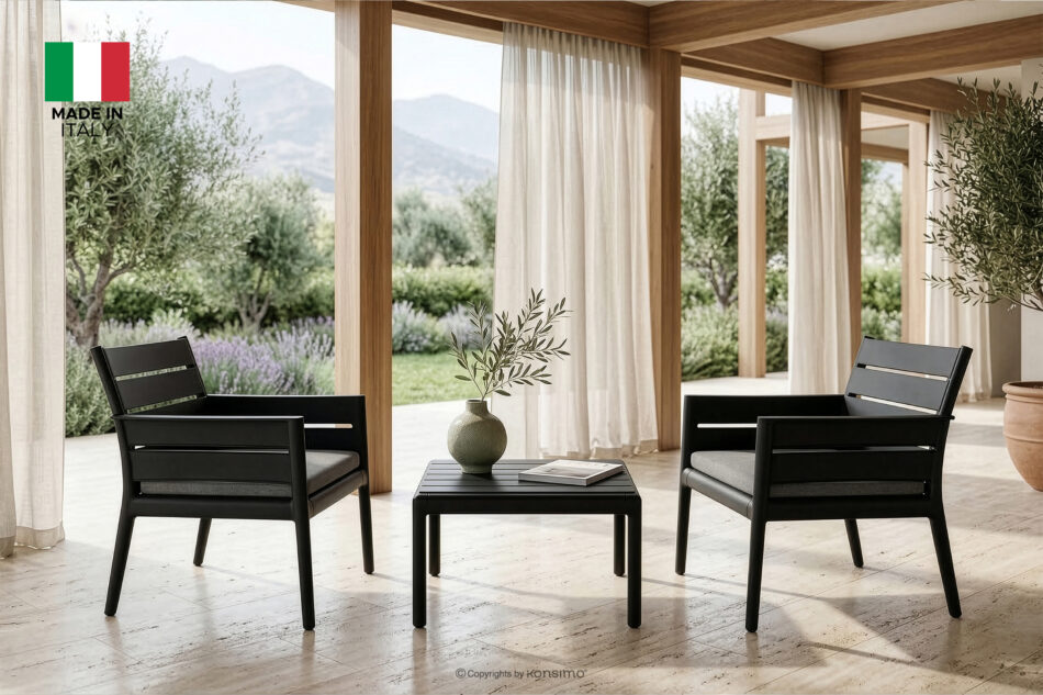 MITTU Zestaw mebli ogrodowych polipropylen 2x krzesło, stolik kawowy antracytowy/szary antracytowy/szary - zdjęcie 1