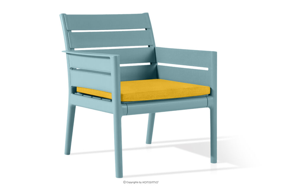 MITTU Zestaw mebli na taras polipropylen 2x krzesło, stolik kawowy miętowy/żółty miętowy/żółty - zdjęcie 4