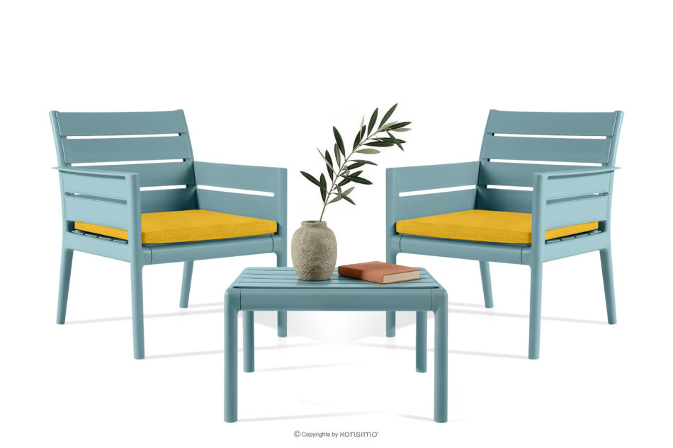 MITTU Zestaw mebli na taras polipropylen 2x krzesło, stolik kawowy miętowy/żółty miętowy/żółty - zdjęcie 19
