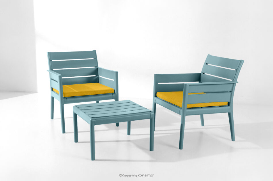 MITTU Zestaw mebli na taras polipropylen 2x krzesło, stolik kawowy miętowy/żółty miętowy/żółty - zdjęcie 21