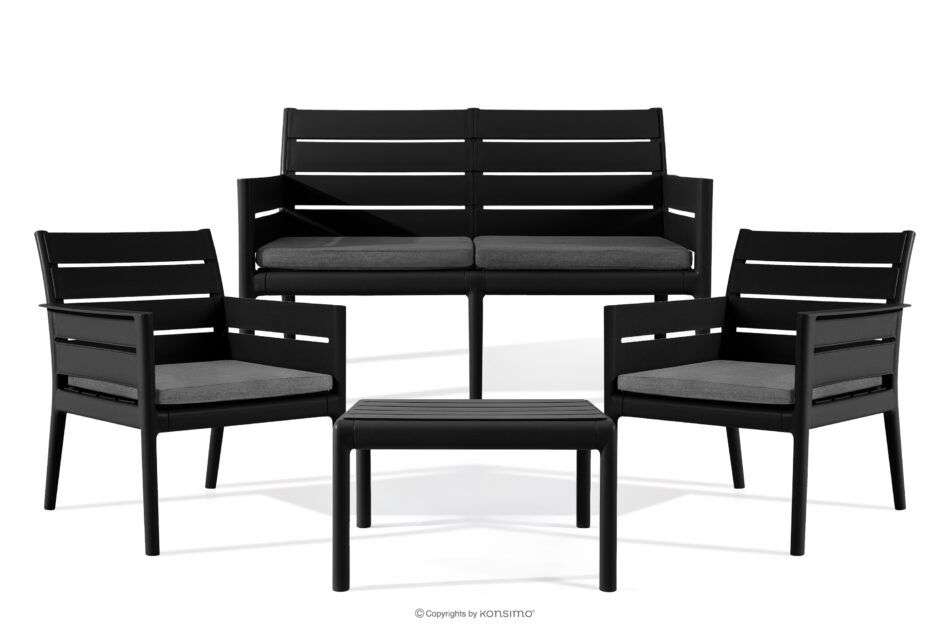 MITTU Zestaw mebli ogrodowych polipropylen sofa, 2x krzesło, stolik kawowy antracytowy/szary antracytowy/szary - zdjęcie 2