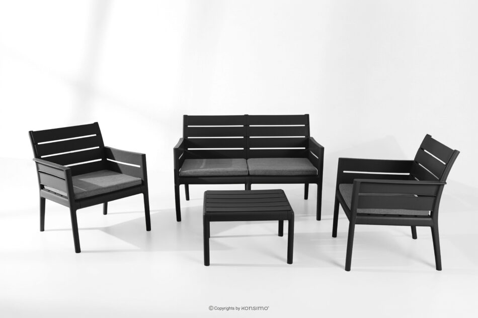 MITTU Zestaw mebli ogrodowych polipropylen sofa, 2x krzesło, stolik kawowy antracytowy/szary antracytowy/szary - zdjęcie 24