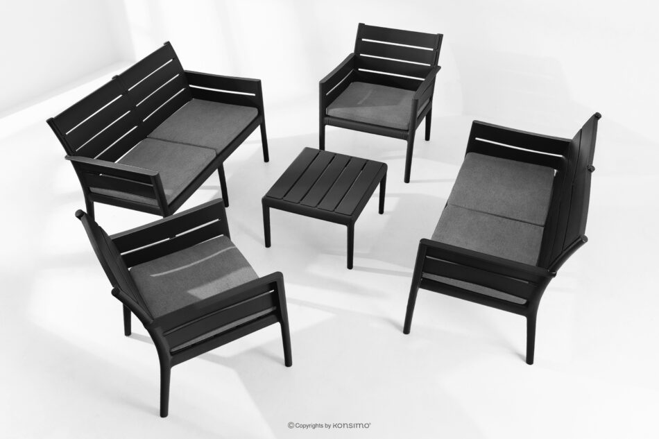 MITTU Zestaw mebli ogrodowych polipropylen 2x sofa, 2x krzesło, stolik kawowy antracytowy/szary antracytowy/szary - zdjęcie 23
